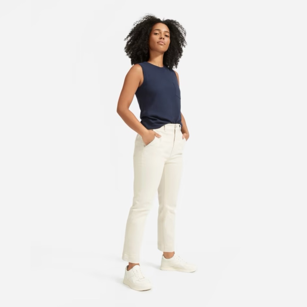 Everlane Slim Leg Crop Tan Pants